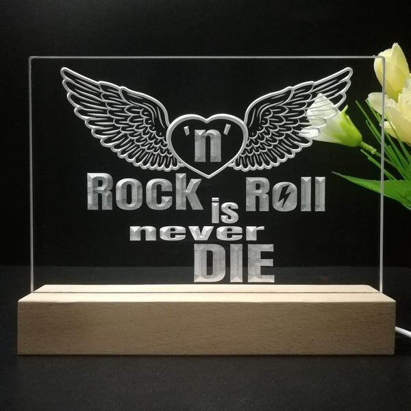 ADVPRO Rock N Roll is never die01 Tabletop LED neon sign st5-j5004 - 7 Color