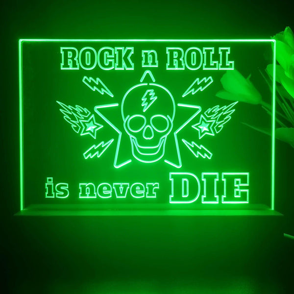 ADVPRO Rock N Roll is never die02 Tabletop LED neon sign st5-j5005 - Green