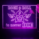 ADVPRO Rock N Roll is never die02 Tabletop LED neon sign st5-j5005 - Purple