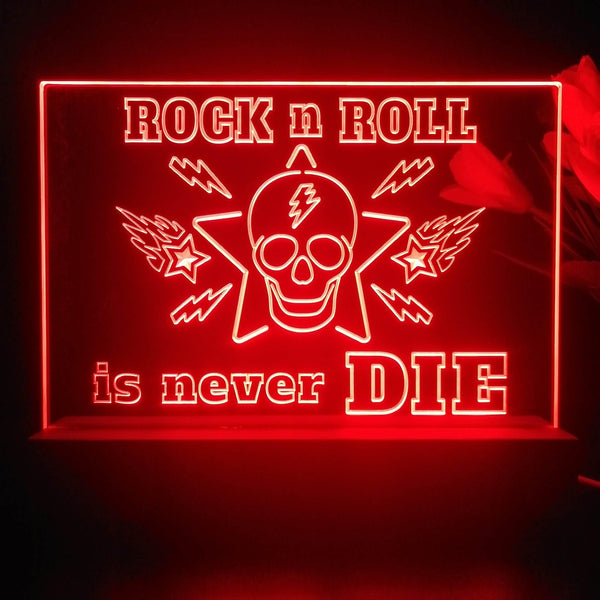 ADVPRO Rock N Roll is never die02 Tabletop LED neon sign st5-j5005 - Red