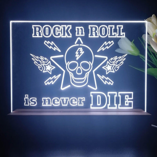ADVPRO Rock N Roll is never die02 Tabletop LED neon sign st5-j5005 - White
