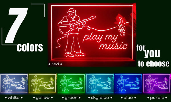 ADVPRO play my music Tabletop LED neon sign st5-j5006