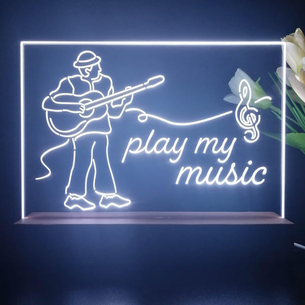 ADVPRO play my music Tabletop LED neon sign st5-j5006 - White