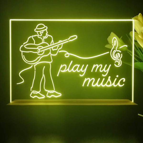 ADVPRO play my music Tabletop LED neon sign st5-j5006 - Yellow