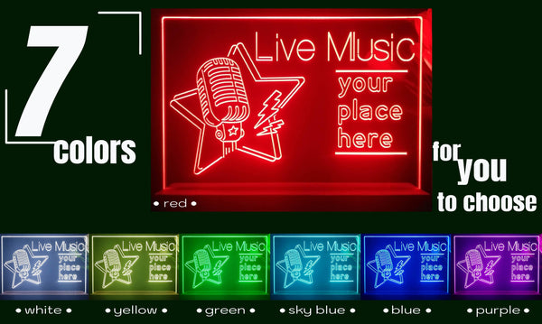 ADVPRO Live Music_Your place here Tabletop LED neon sign st5-j5007
