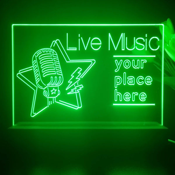 ADVPRO Live Music_Your place here Tabletop LED neon sign st5-j5007 - Green