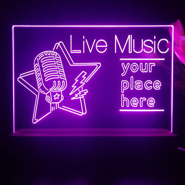 ADVPRO Live Music_Your place here Tabletop LED neon sign st5-j5007 - Purple