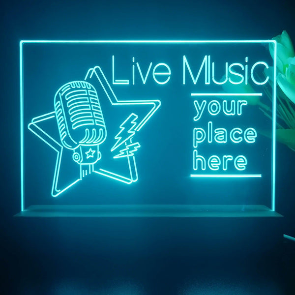 ADVPRO Live Music_Your place here Tabletop LED neon sign st5-j5007 - Sky Blue