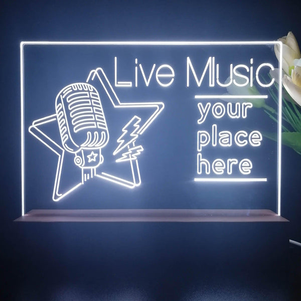 ADVPRO Live Music_Your place here Tabletop LED neon sign st5-j5007 - White