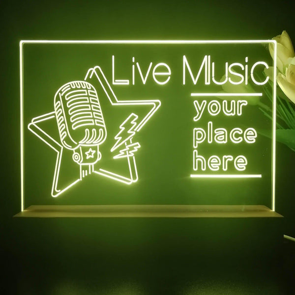 ADVPRO Live Music_Your place here Tabletop LED neon sign st5-j5007 - Yellow