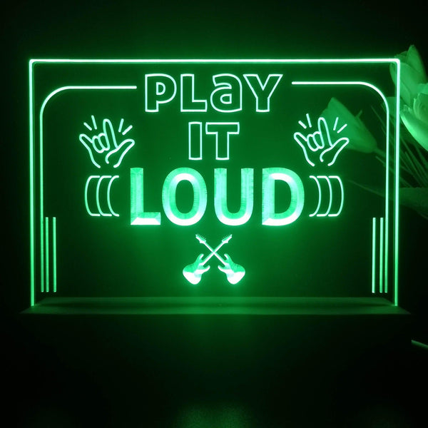 ADVPRO Play it LOUD Tabletop LED neon sign st5-j5008 - Green