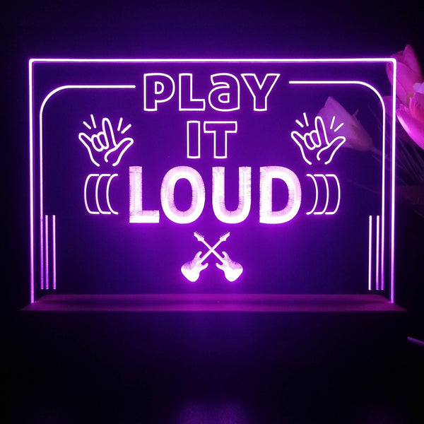 ADVPRO Play it LOUD Tabletop LED neon sign st5-j5008 - Purple