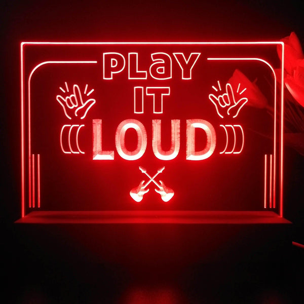 ADVPRO Play it LOUD Tabletop LED neon sign st5-j5008 - Red