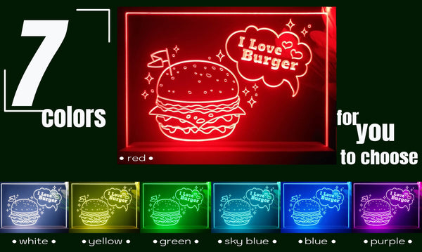 ADVPRO I love burger Tabletop LED neon sign st5-j5009