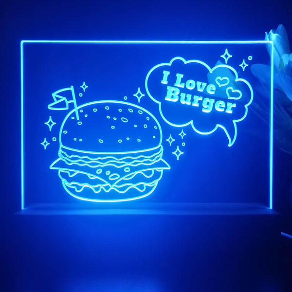 ADVPRO I love burger Tabletop LED neon sign st5-j5009 - Blue