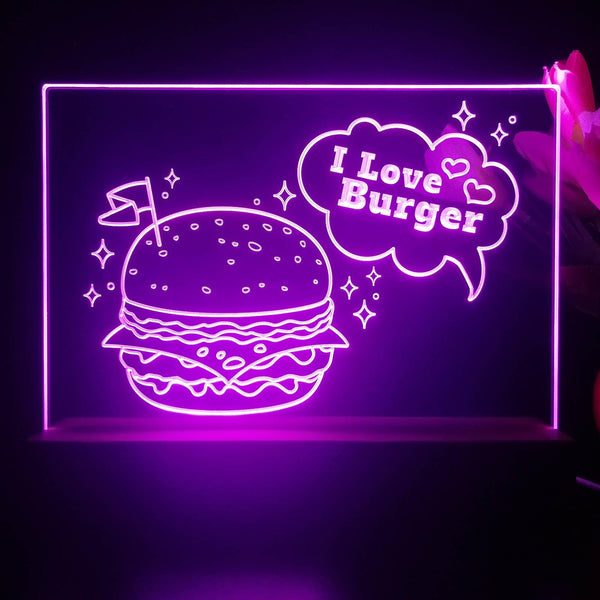 ADVPRO I love burger Tabletop LED neon sign st5-j5009 - Purple