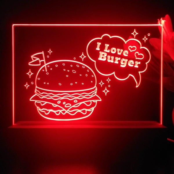 ADVPRO I love burger Tabletop LED neon sign st5-j5009 - Red