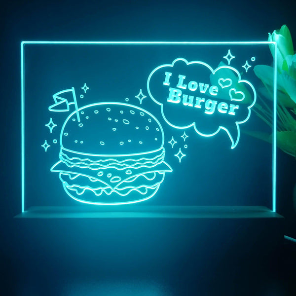 ADVPRO I love burger Tabletop LED neon sign st5-j5009 - Sky Blue