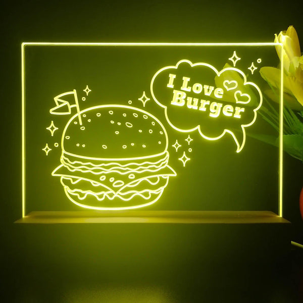 ADVPRO I love burger Tabletop LED neon sign st5-j5009 - Yellow