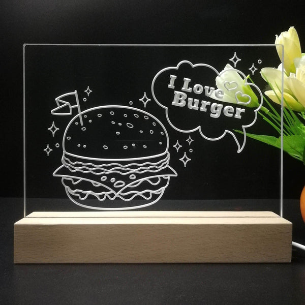 ADVPRO I love burger Tabletop LED neon sign st5-j5009 - 7 Color