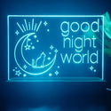 ADVPRO good night world with cat Tabletop LED neon sign st5-j5010 - Sky Blue