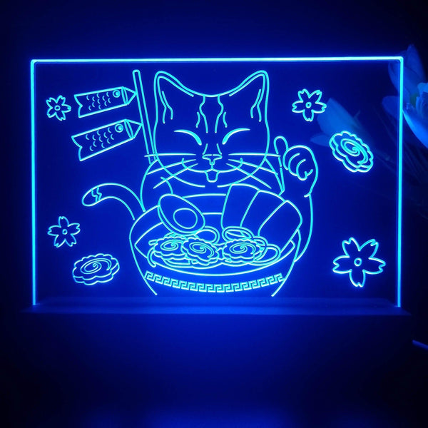 ADVPRO Japan noodle with cat Tabletop LED neon sign st5-j5011 - Blue