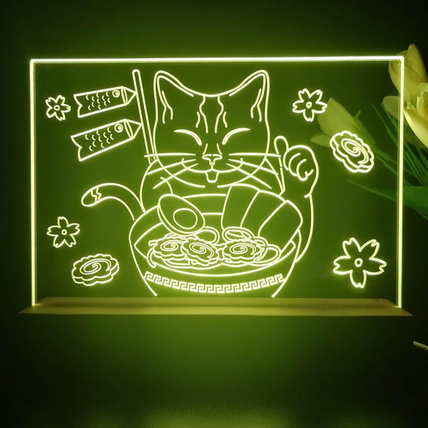 ADVPRO Japan noodle with cat Tabletop LED neon sign st5-j5011 - Yellow