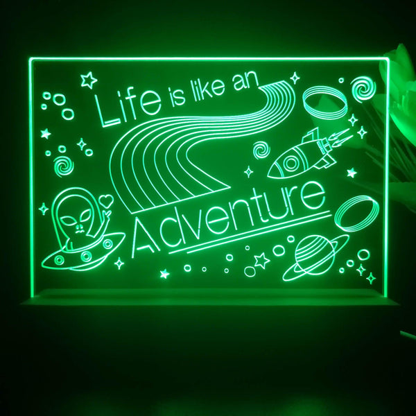 ADVPRO Life is like an adventure Tabletop LED neon sign st5-j5012 - Green