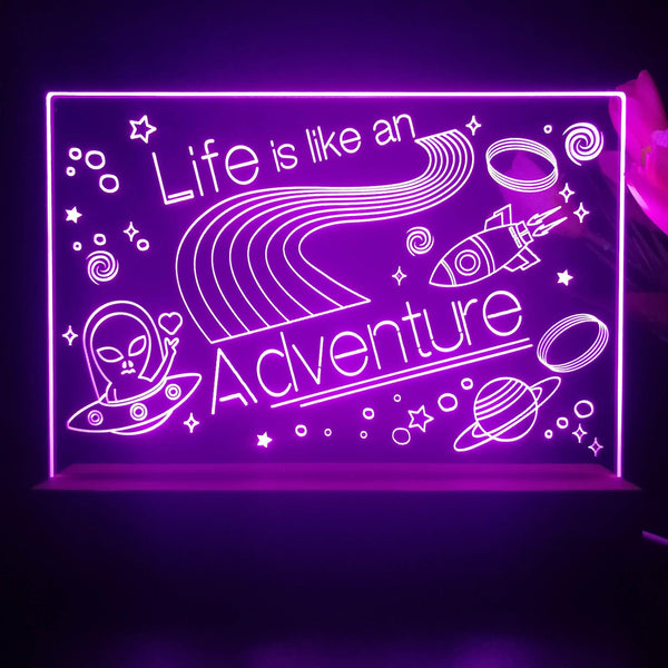 ADVPRO Life is like an adventure Tabletop LED neon sign st5-j5012 - Purple