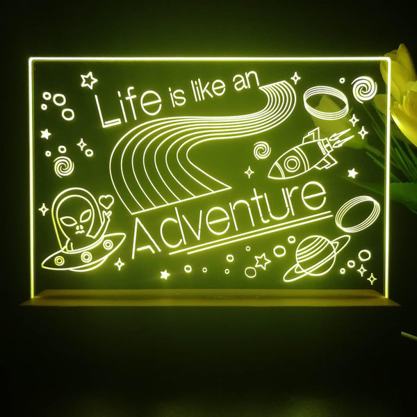 ADVPRO Life is like an adventure Tabletop LED neon sign st5-j5012 - Yellow
