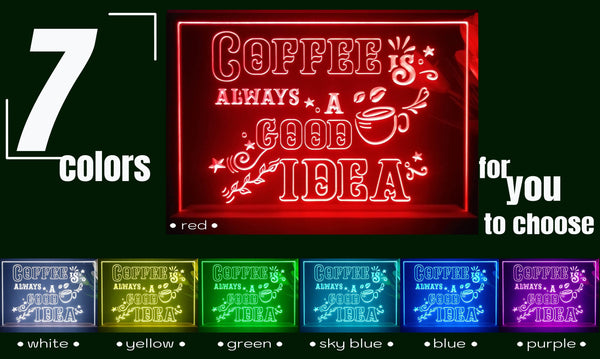 ADVPRO coffee is always a good idea Tabletop LED neon sign st5-j5013