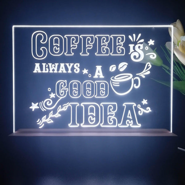 ADVPRO coffee is always a good idea Tabletop LED neon sign st5-j5013 - White
