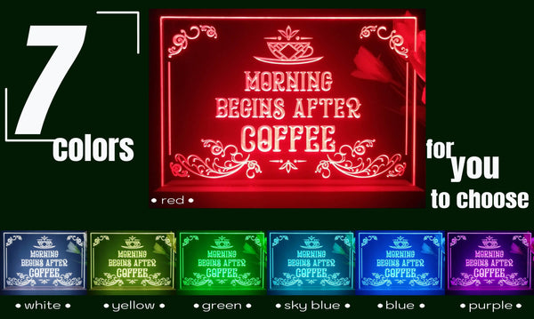 ADVPRO morning begins after coffee Tabletop LED neon sign st5-j5015