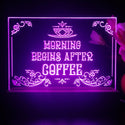 ADVPRO morning begins after coffee Tabletop LED neon sign st5-j5015 - Purple