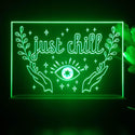 ADVPRO Just Chill_eye, hands with leafs Tabletop LED neon sign st5-j5016 - Green