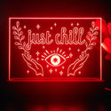 ADVPRO Just Chill_eye, hands with leafs Tabletop LED neon sign st5-j5016 - Red