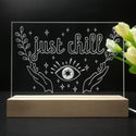 ADVPRO Just Chill_eye, hands with leafs Tabletop LED neon sign st5-j5016 - 7 Color