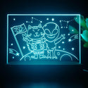 ADVPRO Space adventure _cat with alien Tabletop LED neon sign st5-j5019 - Sky Blue