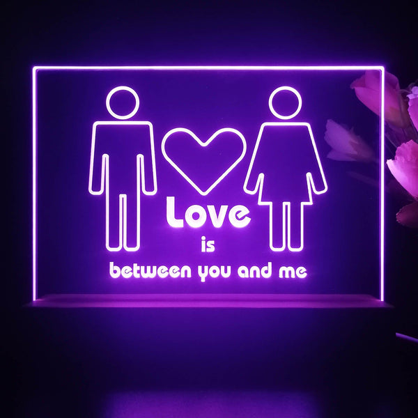 ADVPRO Love is between you and me Tabletop LED neon sign st5-j5020 - Purple