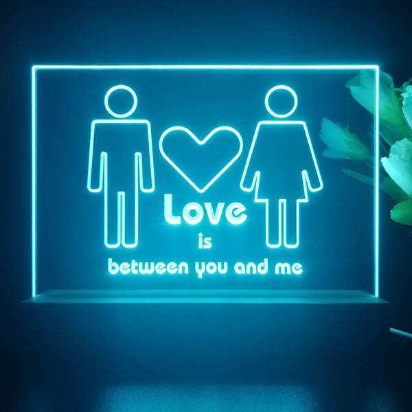 ADVPRO Love is between you and me Tabletop LED neon sign st5-j5020 - Sky Blue