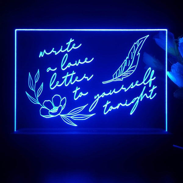 ADVPRO Write a love letter to yourself tonight Tabletop LED neon sign st5-j5021 - Blue