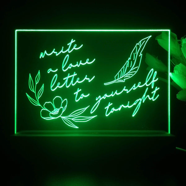 ADVPRO Write a love letter to yourself tonight Tabletop LED neon sign st5-j5021 - Green