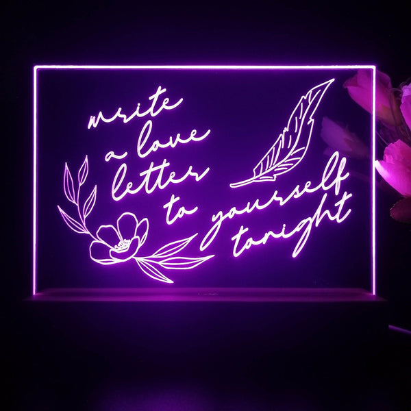 ADVPRO Write a love letter to yourself tonight Tabletop LED neon sign st5-j5021 - Purple