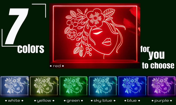 ADVPRO Lady face with flower Tabletop LED neon sign st5-j5024