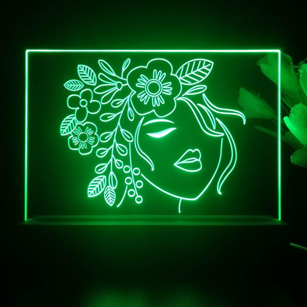 ADVPRO Lady face with flower Tabletop LED neon sign st5-j5024 - Green