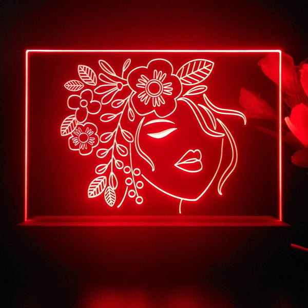 ADVPRO Lady face with flower Tabletop LED neon sign st5-j5024 - Red