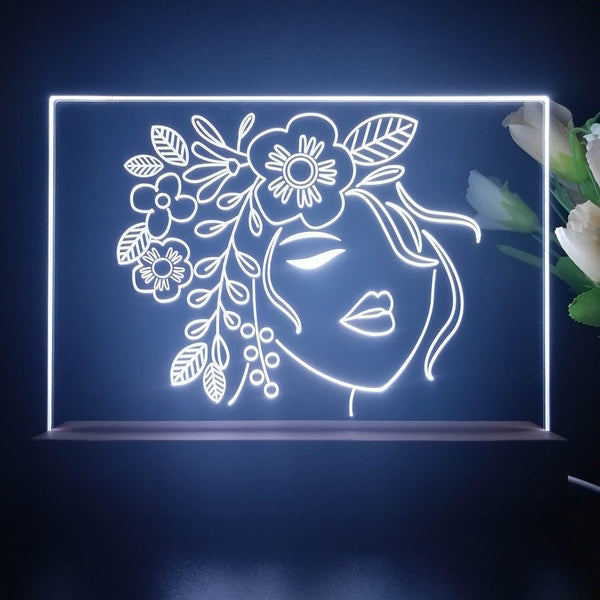 ADVPRO Lady face with flower Tabletop LED neon sign st5-j5024 - White