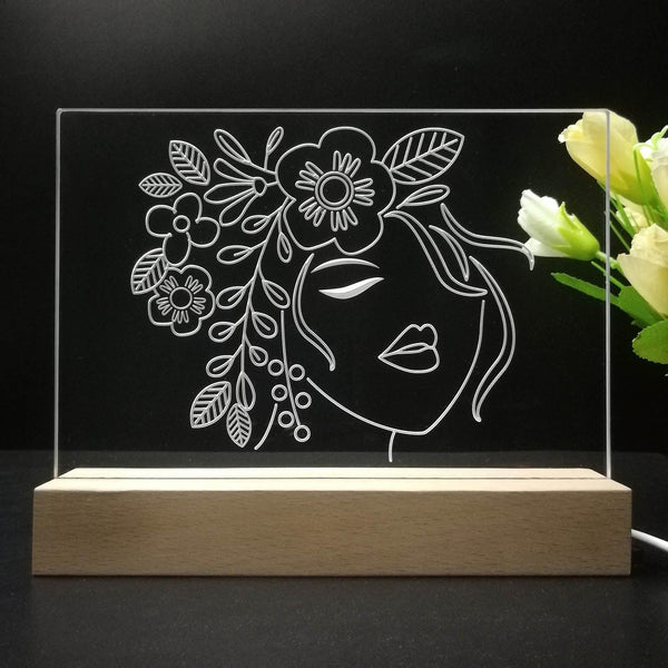 ADVPRO Lady face with flower Tabletop LED neon sign st5-j5024 - 7 Color