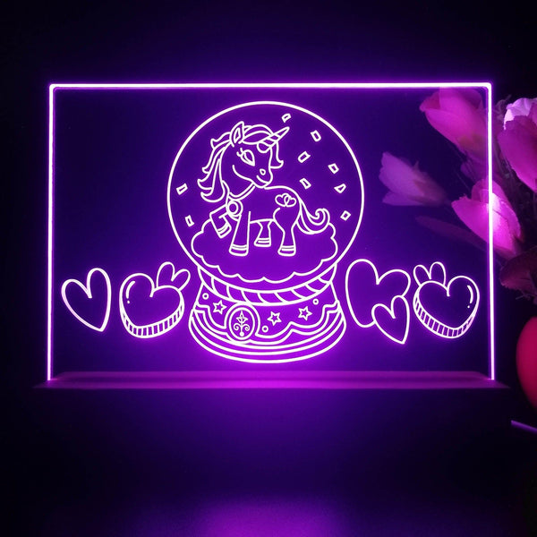 ADVPRO unicorn inside snow globe Tabletop LED neon sign st5-j5027 - Purple