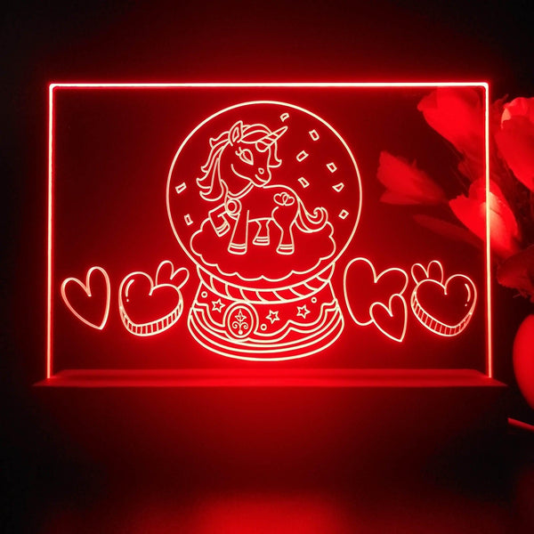 ADVPRO unicorn inside snow globe Tabletop LED neon sign st5-j5027 - Red